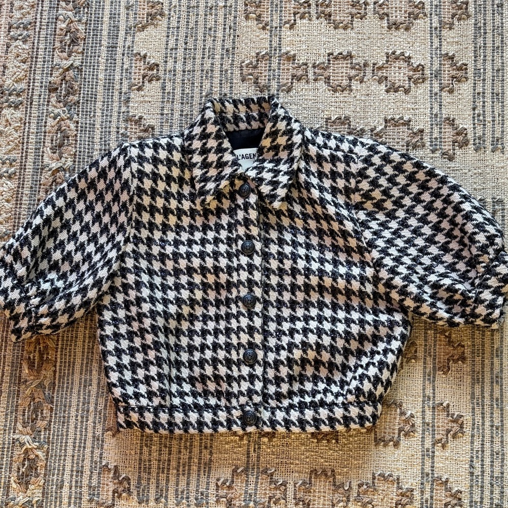 L'AGENCE Monochrome Houndstooth Blazer